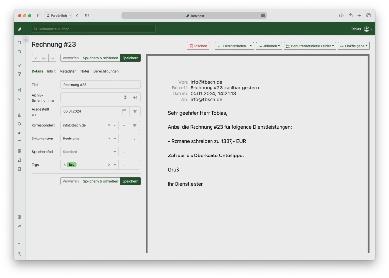 Bild: Klassifizierung von Dokumenten
