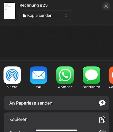 Dokument per Share Sheet vom iPhone teilen