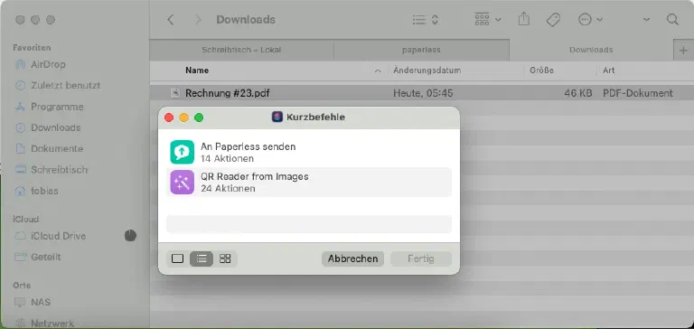 Dokument per Share Sheet vom Mac teilen