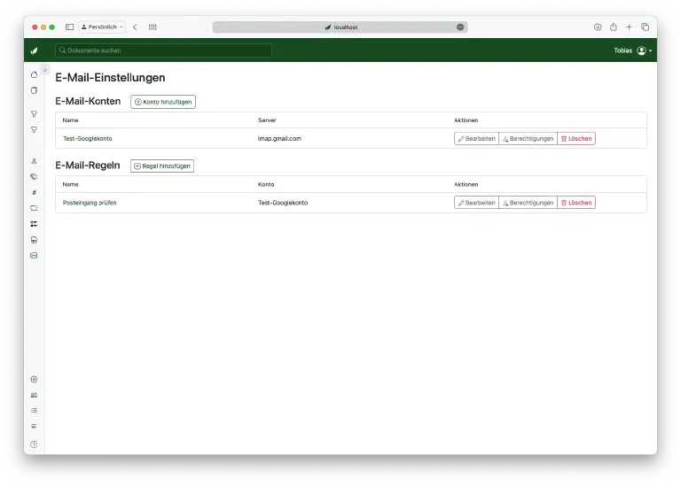 Dokumente per IMAP aus dem E-Mail-Konto abholen