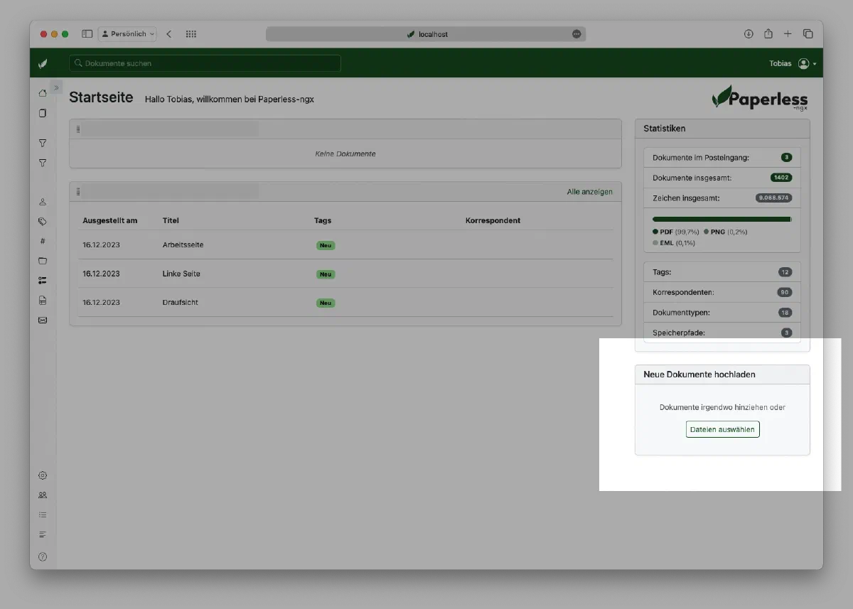 Bild: Upload per Webseite
