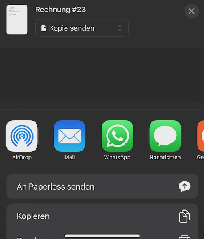 Bild: Dokument teilen mit dem iPhone